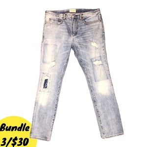 Mens Gap Cone Denim Skinny Jeans Distressed Light Blue Wash Size 33X30